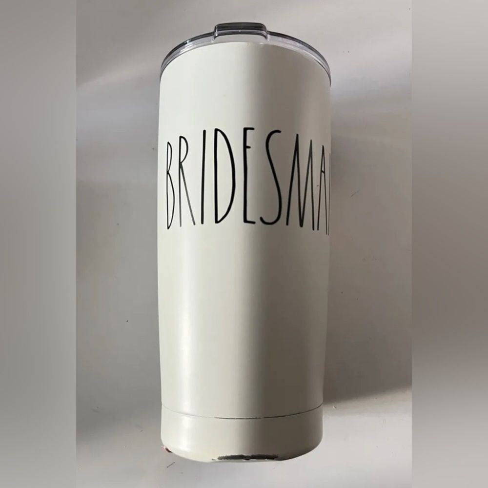 Rae Dunn Bridesmaid Travel Mug White Insulated Stainless Steel Tumbler Coffee